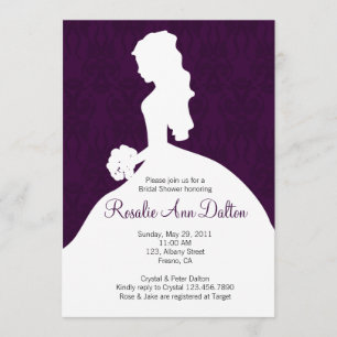 Damask Bride - Bridal Shower Invitaion (Plum) Invitation
