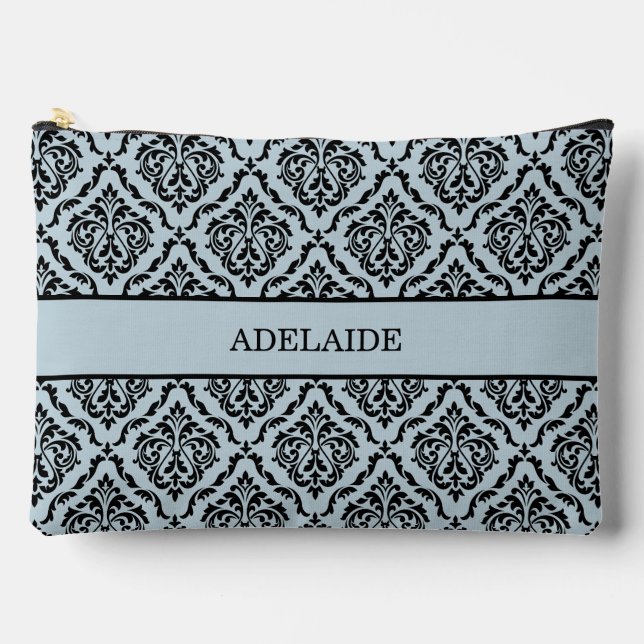 Damask Bride Tribe Bridal Party Dusty Blue Accessory Pouch (Front)