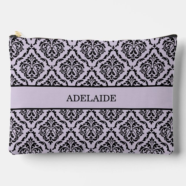 Damask Bride Tribe Bridal Party Lavender Accessory Pouch (Front)