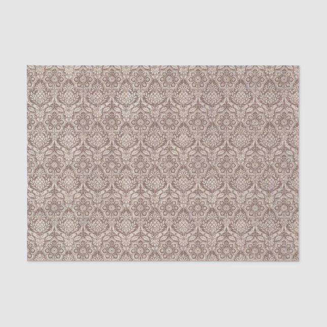 Damask Brown Pattern Tissue Paper (Front)