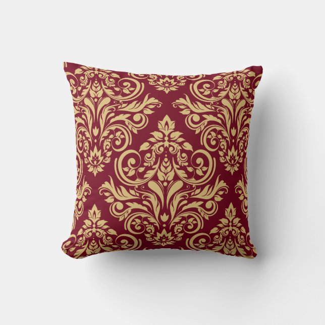 Damask - burgundy sand cushion (Front)