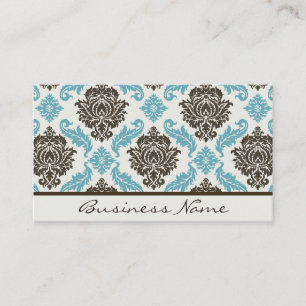 Damask Business Card (blue/brown)