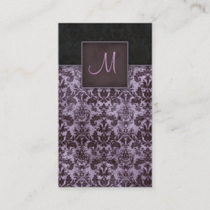 Damask Business Card Interior Design 5 Purple