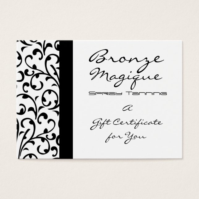 Damask Business Gift Certificate Card (Front)