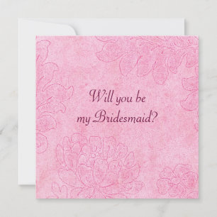 damask - cerise bridesmaid invite