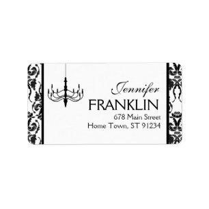 Damask Chandelier Address Label