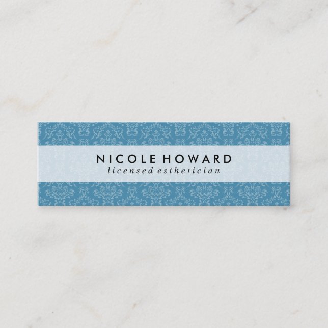 Damask Chic Pattern Mini Business Card (Front)