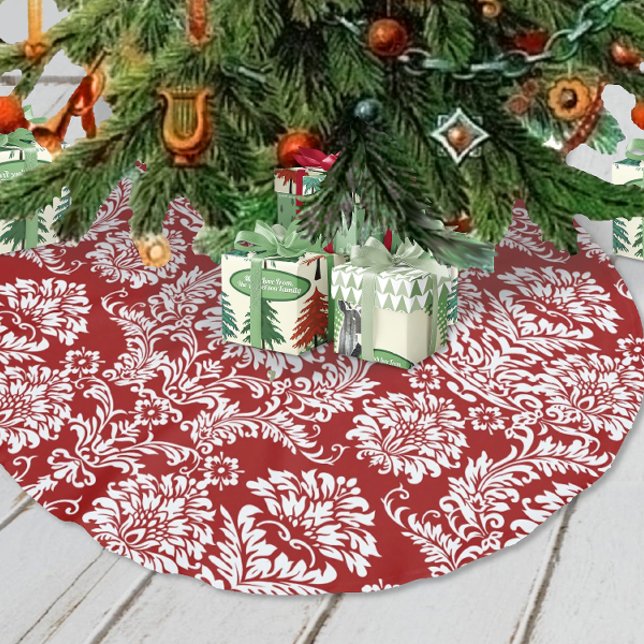 Damask Christmas Brushed Polyester Tree Skirt (Creator Uploaded)