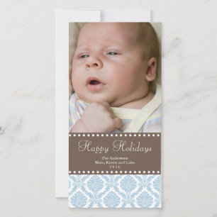 Damask  Christmas Photo Card