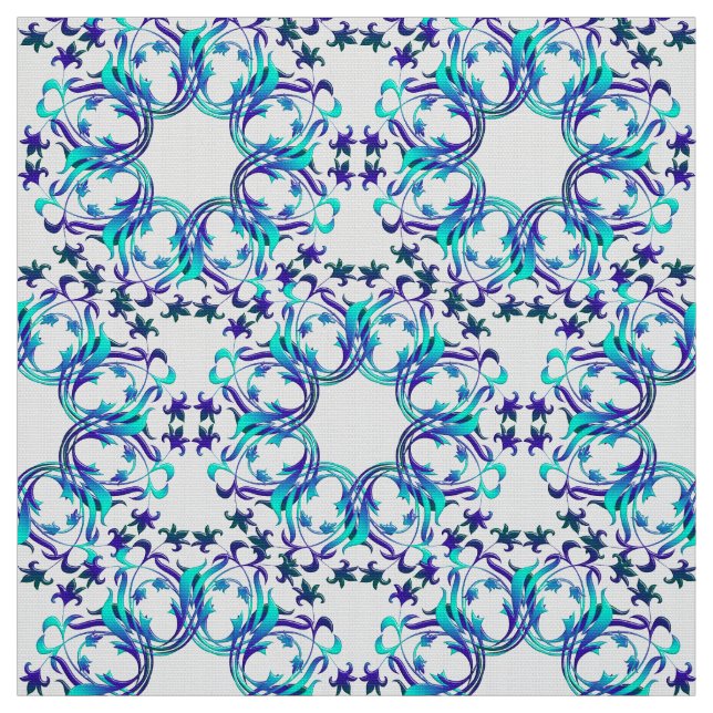 damask circles pattern fabric (Swatch)