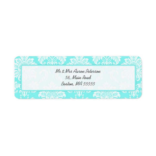 Damask Customisable Address Labels (Front)