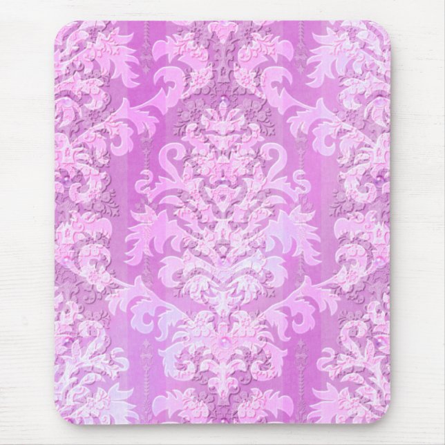 Damask Cut Velvet, Antique Lace Mouse Pad (Front)