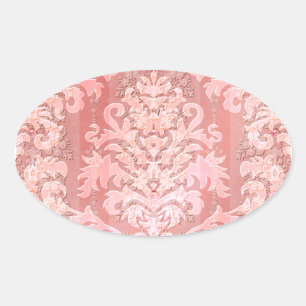 Damask Cut Velvet, Antique Lace Oval Sticker