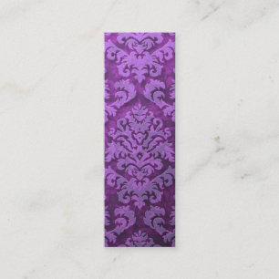 Damask Cut Velvet, Embossed Leaves Mini Business Card