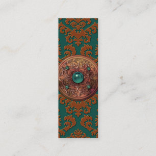 Damask Cut Velvet, Medallion Mini Business Card