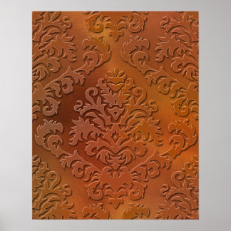 Damask Cut Velvet, SATIN ABSTRACT Poster