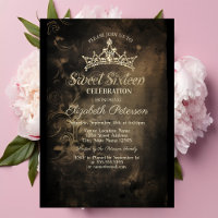 Damask Dark Gothic Sweet 16