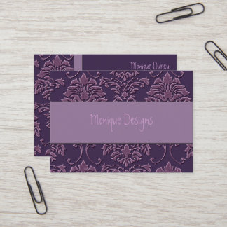 Damask Dark Purple/Lavender Business Card