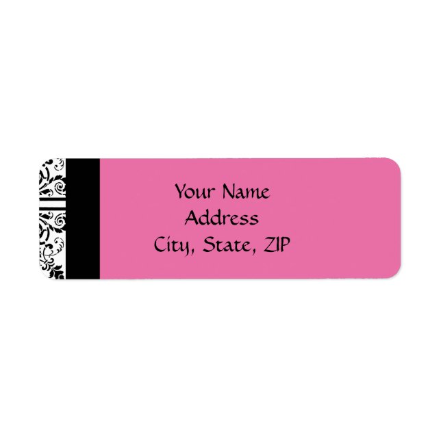 Damask Delight in Floral Pink and Black (Front)