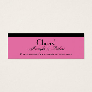 Damask Delight in Floral Pink Wedding Drink Ticket