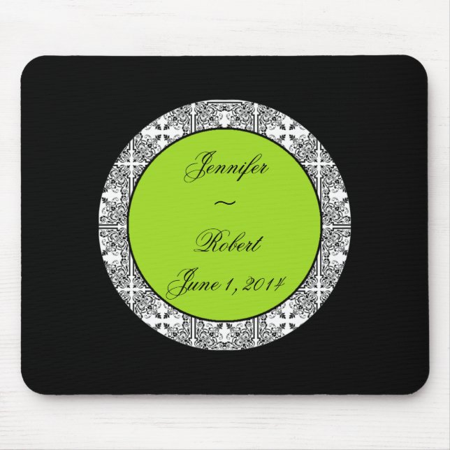 Damask Delight Lime Green Mouse Pad (Front)