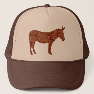 Damask Donkey Silhouette Lid Trucker Hat