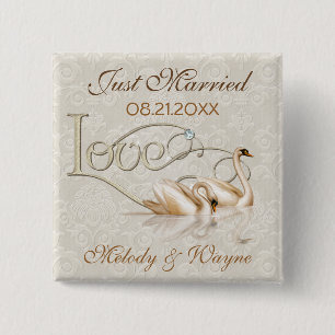 Damask Elegance 15 Cm Square Badge