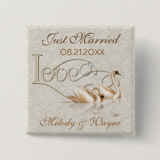 Damask Elegance 15 Cm Square Badge