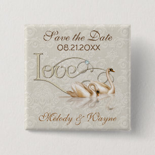 Damask Elegance 15 Cm Square Badge