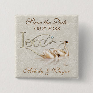 Damask Elegance 15 Cm Square Badge