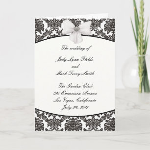 Damask Elegance Wedding Program Card