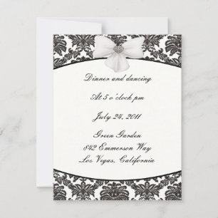 Damask Elegance Wedding Reception Cards