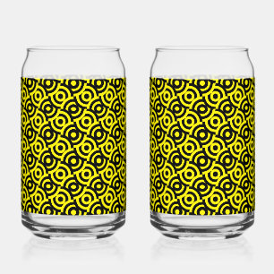 Damask Fabric Decorative Print Can Glass