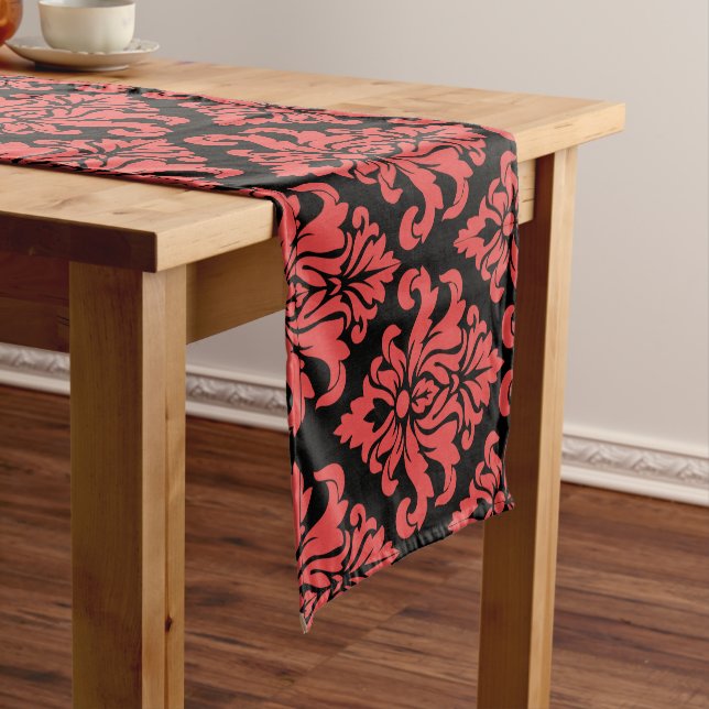Damask Fabric decorative Print Short Table Runner (In Situ)