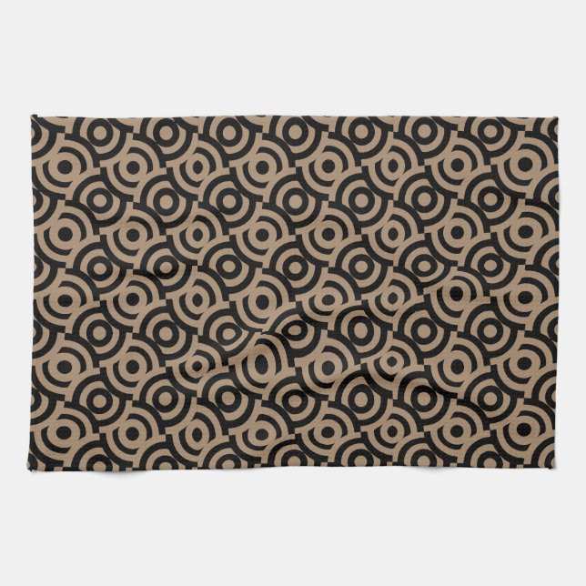 Damask Fabric Decorative Print Tea Towel (Horizontal)