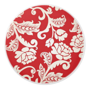 Damask floral background pattern ceramic knob