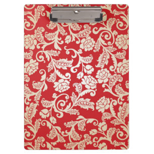 Damask floral background pattern clipboard