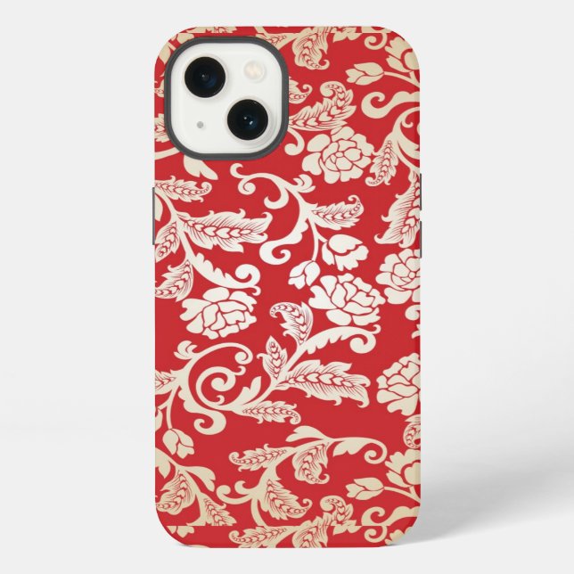 Damask floral background pattern iPhone case (Back)