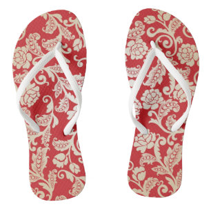 Damask floral background pattern jandals