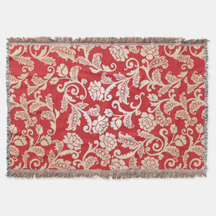 Damask floral background pattern throw blanket