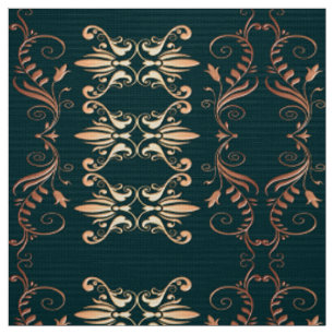 damask floral golden seamless pattern fabric