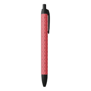 Damask floral pattern black ink pen