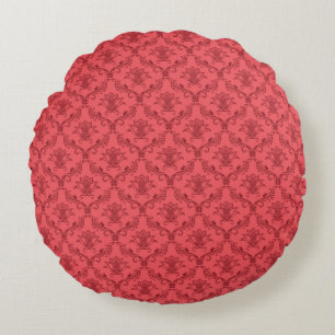 Damask floral pattern round cushion