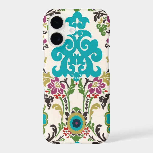 Damask Floral Patterns Plum Turquoise (Back)