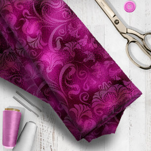 Damask Floral Shimmer Magenta Rose ID461 Fabric