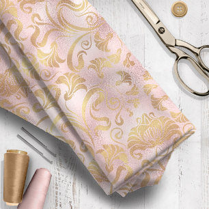 Damask Floral Shimmer Rose Gold ID461 Fabric