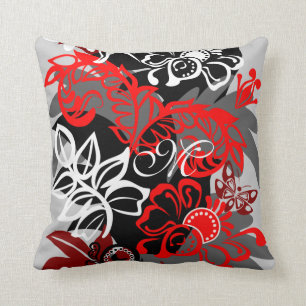 Damask flowers, butterflies & Monogram pillow