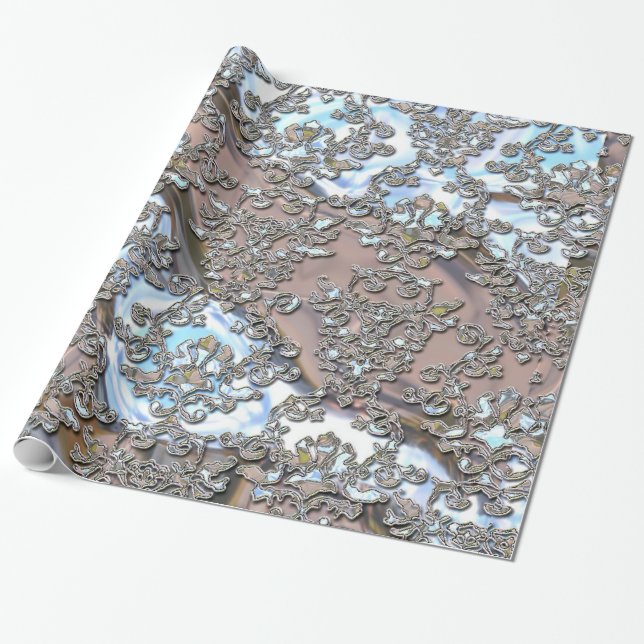 Damask Flowing Dance 60 ft glossy Wrapping Paper (Unrolled)