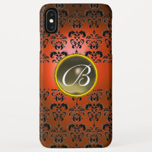 DAMASK GEM MONOGRAM orange black grey Case-Mate iPhone Case