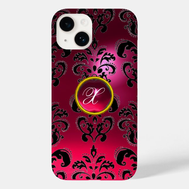 DAMASK GEM MONOGRAM pink Case-Mate iPhone Case (Back)